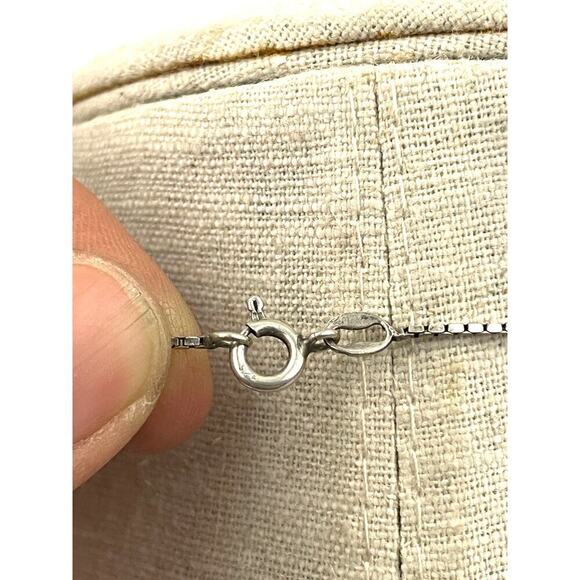 VTG 925 Silver Blue Clear Pendant Italy Chain Necklace Cluster 18" - Picture 15 of 16